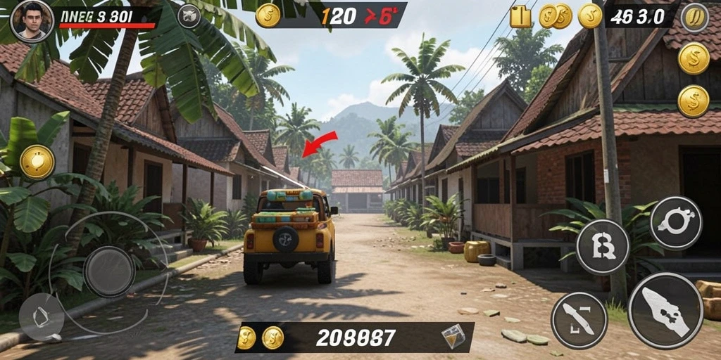 Tangkapan layar dari pertempuran epik dalam permainan.